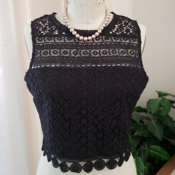kate spade Tops - Aqua Black lacey top